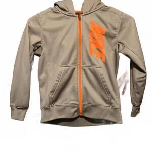 Nike Hooded Zip-Up Sweatshirt with Orange Logo